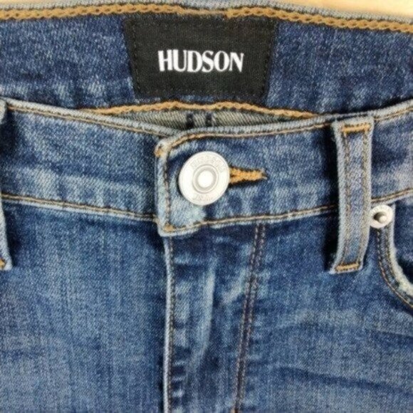 Hudson High-rise Straight Slim Striped Jeans Blue Size 25 - Picture 3 of 6